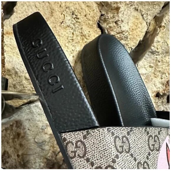 Women’s Leather Flip Flops with Print – Size 8 Beach Sandals - Picture 4 of 5